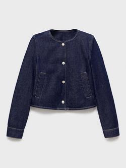 Mango Peppa Denim Jacket, Open Blue, Open Blue