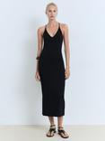 Mango Bali Strappy Midi Dress, Black