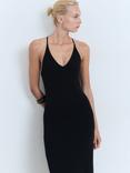 Mango Bali Strappy Midi Dress, Black