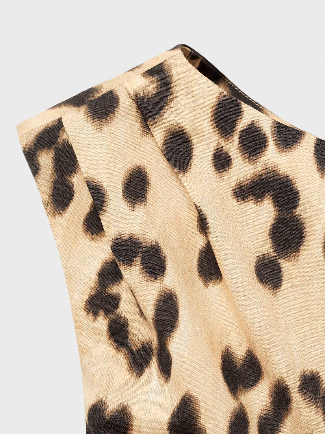 Product image 6 of 6, which shows Mango Bernie Animal Print Mini Dress, Light Beige, 6