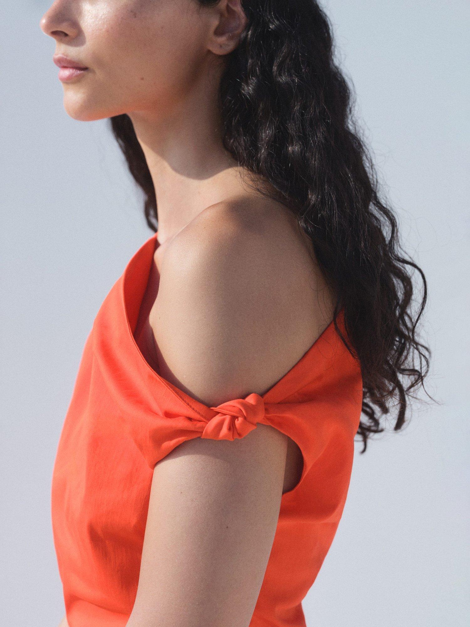 Product image 5 of 6, which shows Mango Bernie Ruched Mini Dress, Bright Red, 8