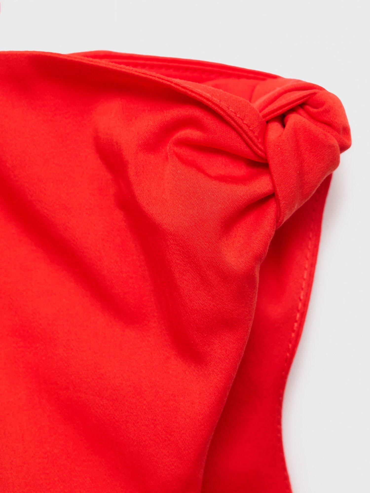 Product image 6 of 6, which shows Mango Bernie Ruched Mini Dress, Bright Red, 8