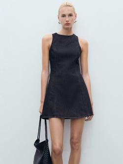 Mango Blossom Denim Dress, Open Blue, Open Blue