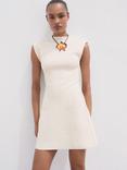 Mango Domino Structured Mini Dress, Light Beige