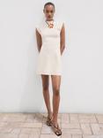 Mango Domino Structured Mini Dress, Light Beige