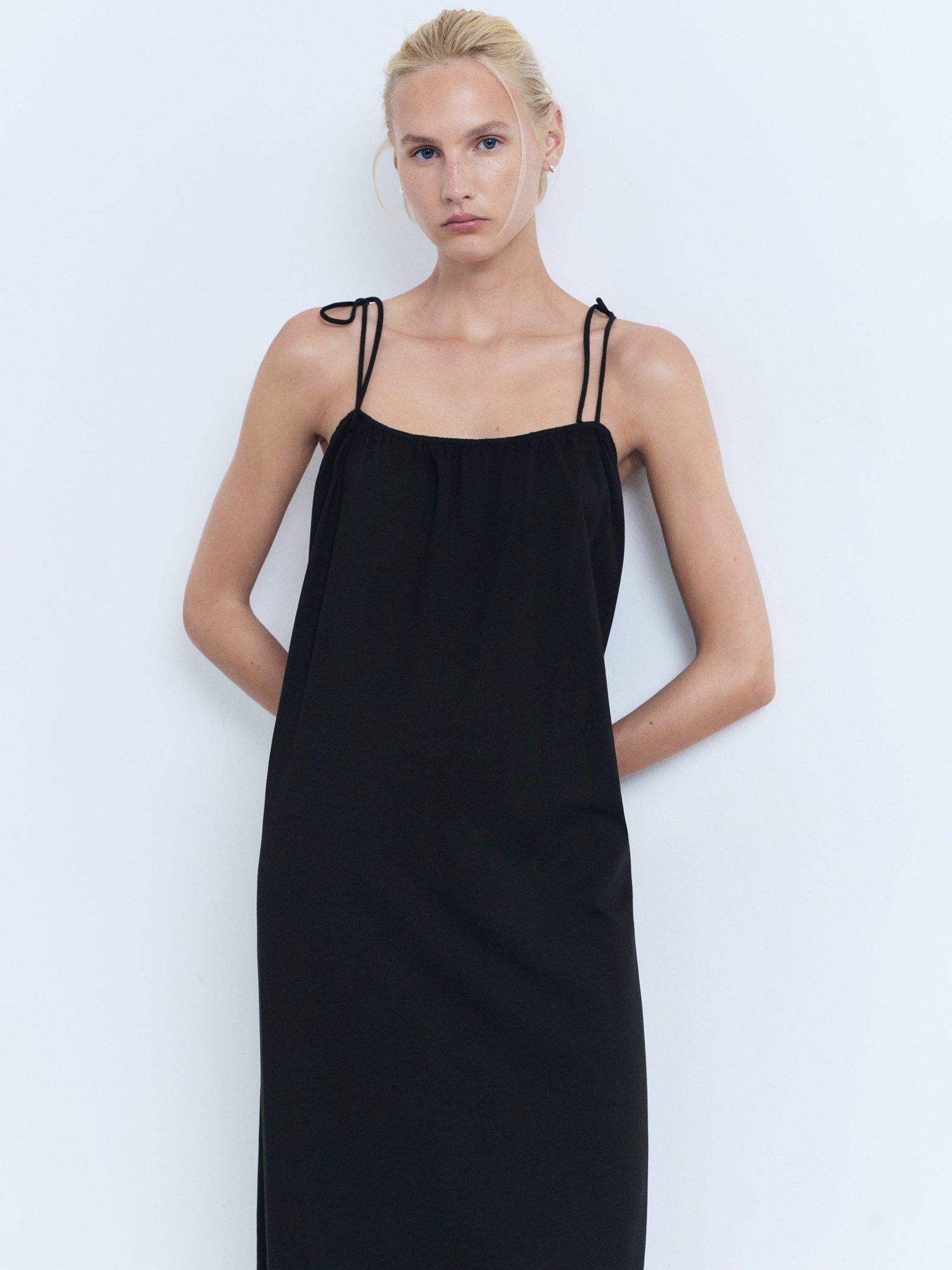 Product image 2 of 7, which shows Mango Mili Bow Detail Dress, Black, 10