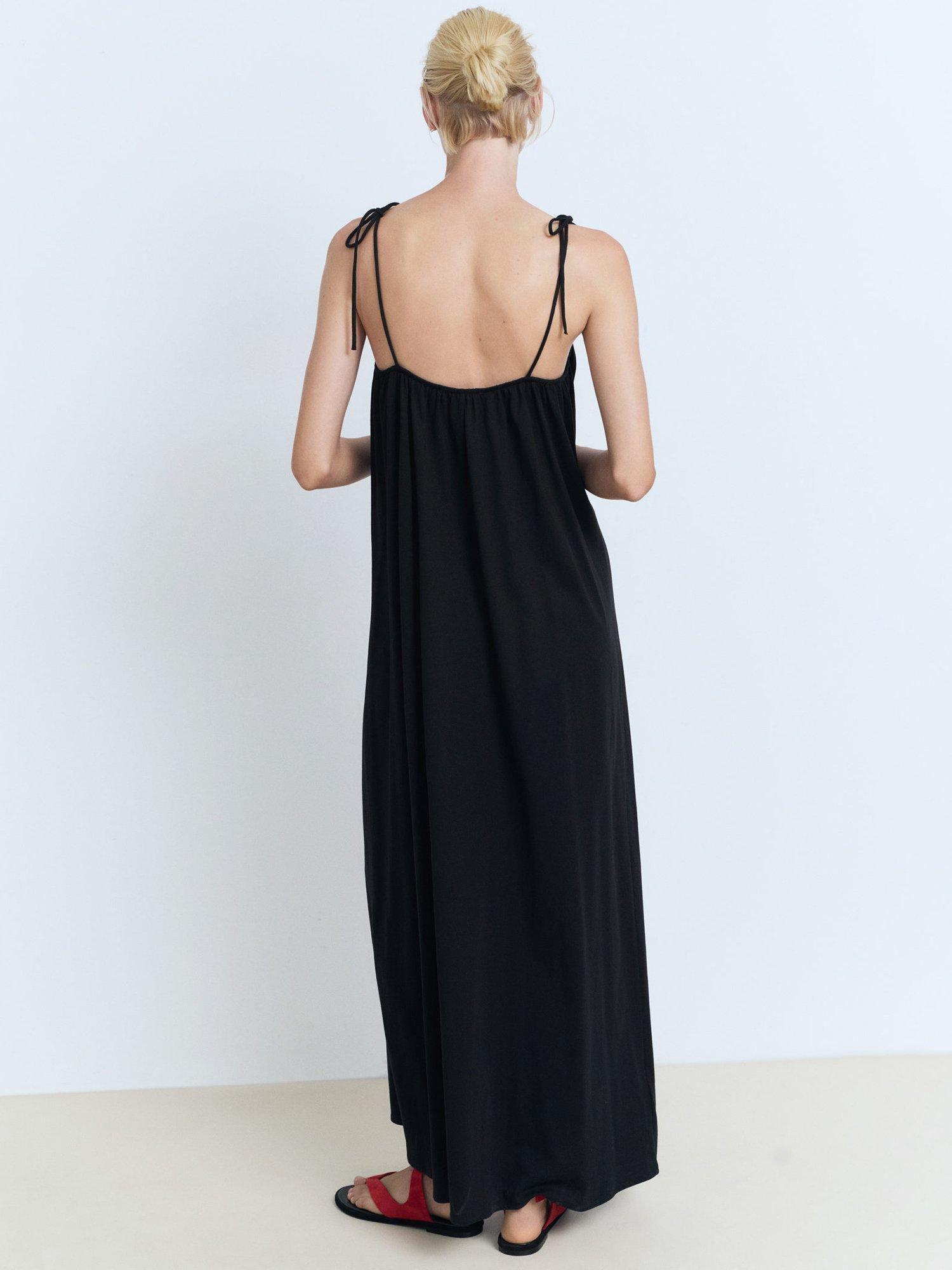 Product image 4 of 7, which shows Mango Mili Bow Detail Dress, Black, 10