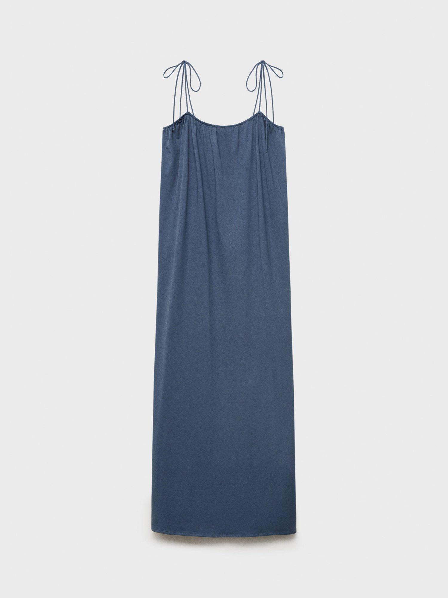 Product image 3 of 7, which shows Mango Mili Bow Detail Dress, Medium Blue, 6