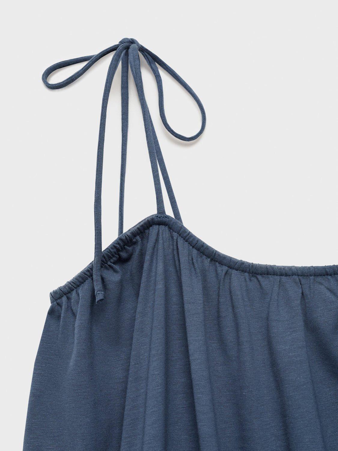 Product image 5 of 7, which shows Mango Mili Bow Detail Dress, Medium Blue, 6