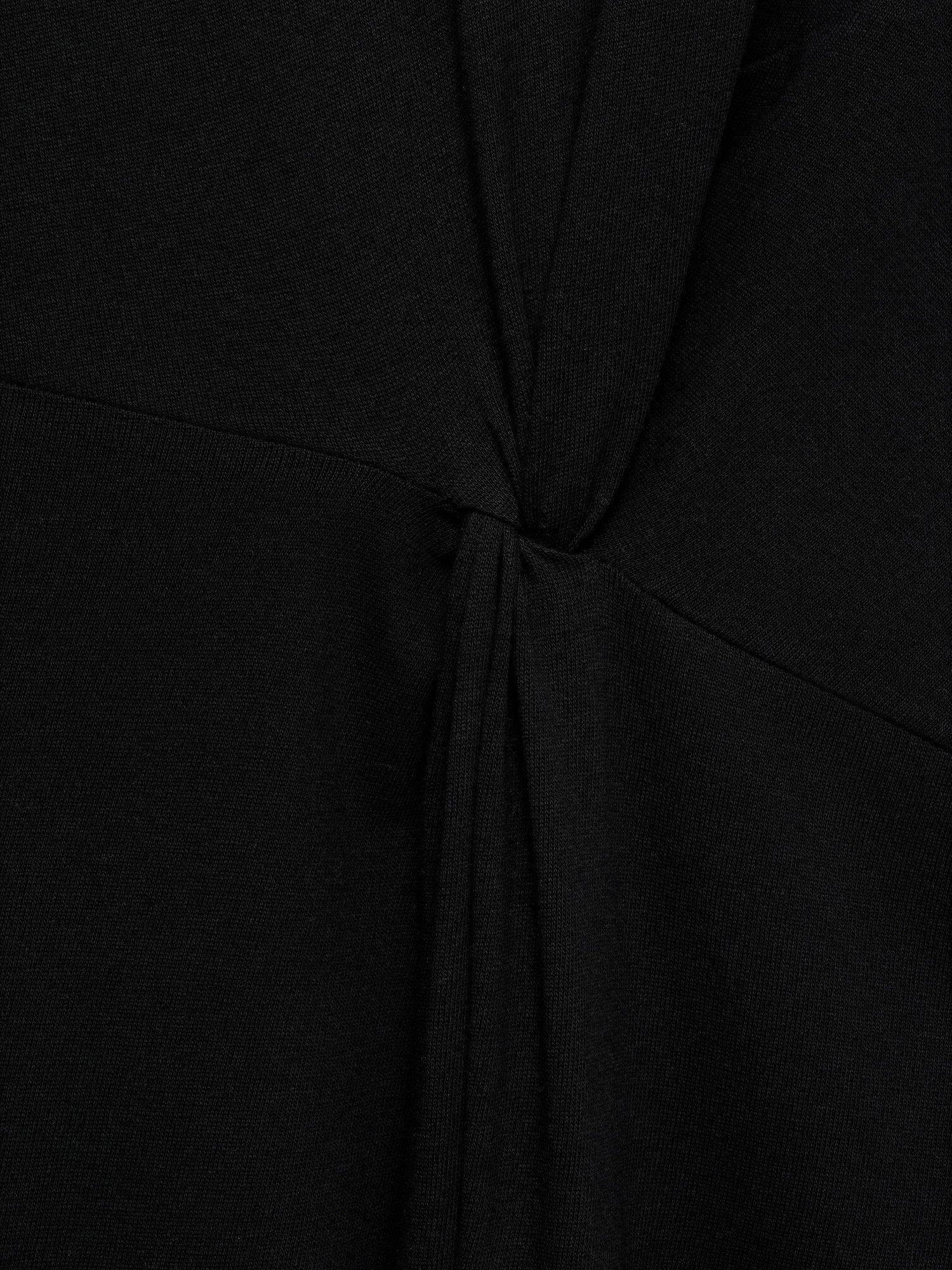 Product image 5 of 9, which shows Mango Woody Gathered Midi Dress, Black, 10