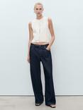Mango Drop Fine Knit Waistcoat, White