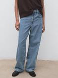 Mango Davina Mid Rise Straight Jeans, Open Blue