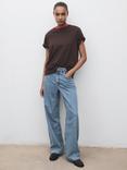 Mango Davina Mid Rise Straight Jeans, Open Blue