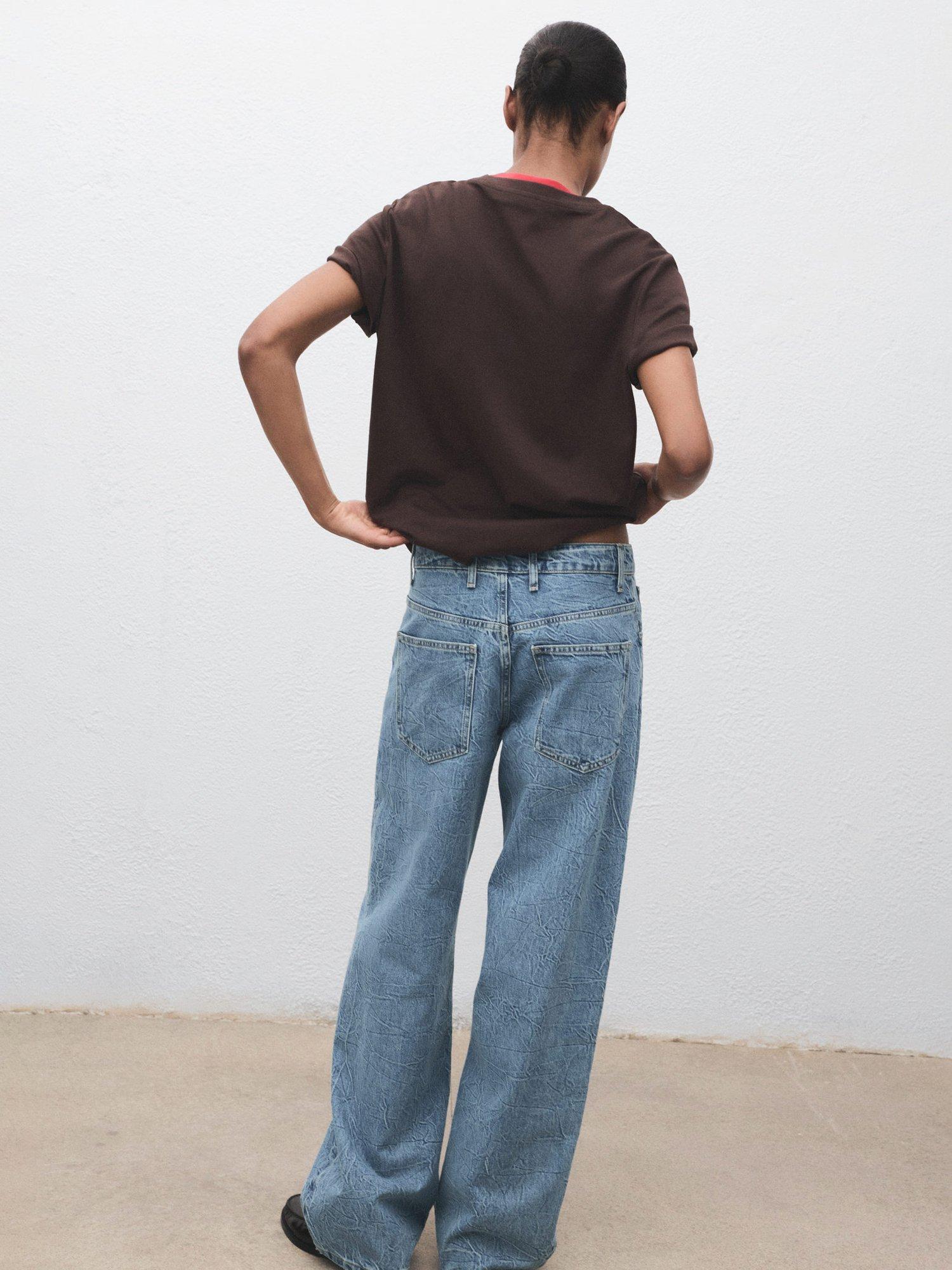 Product image 4 of 8, which shows Mango Davina Mid Rise Straight Jeans, Open Blue, 10