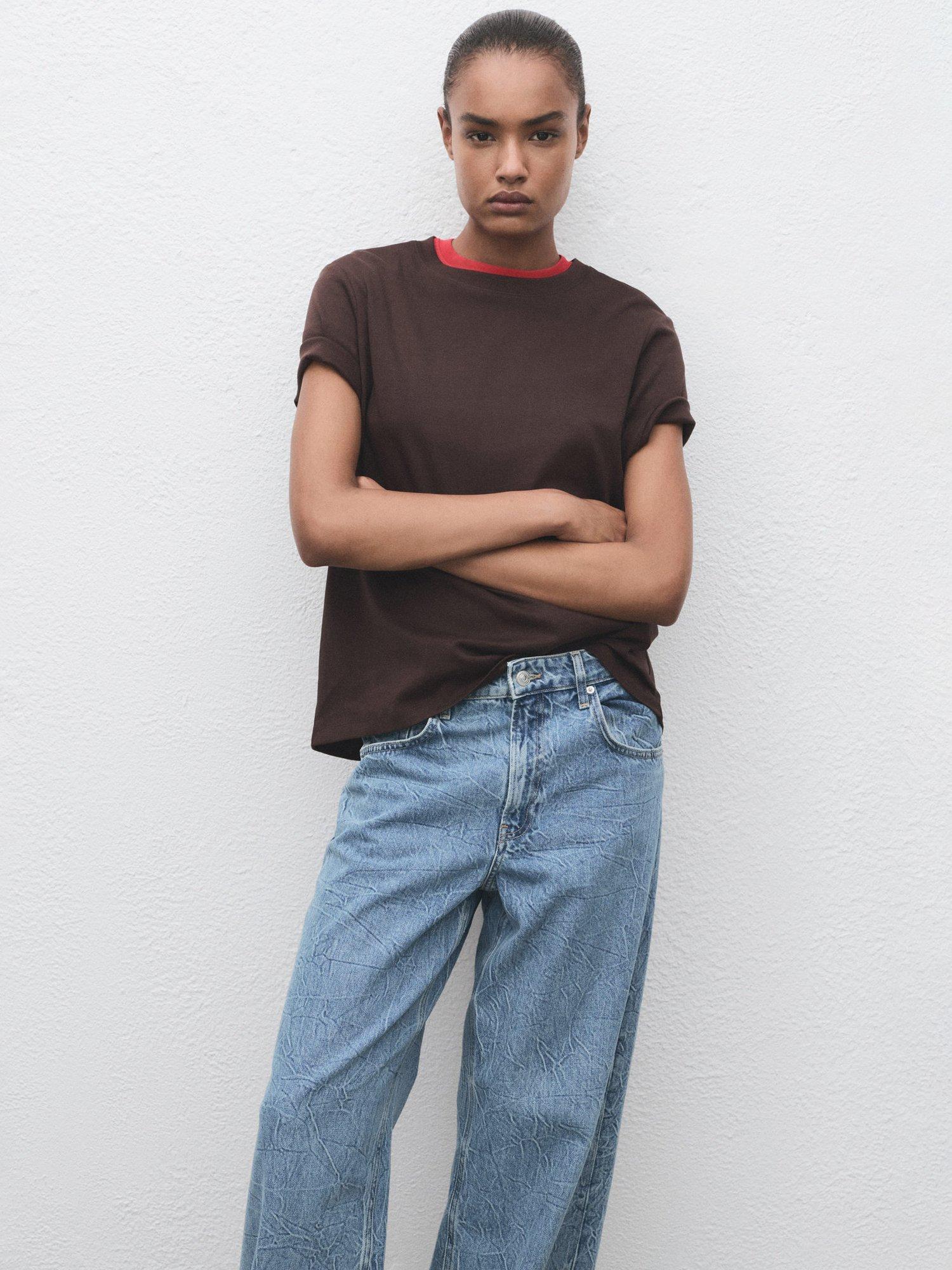 Product image 6 of 8, which shows Mango Davina Mid Rise Straight Jeans, Open Blue, 10