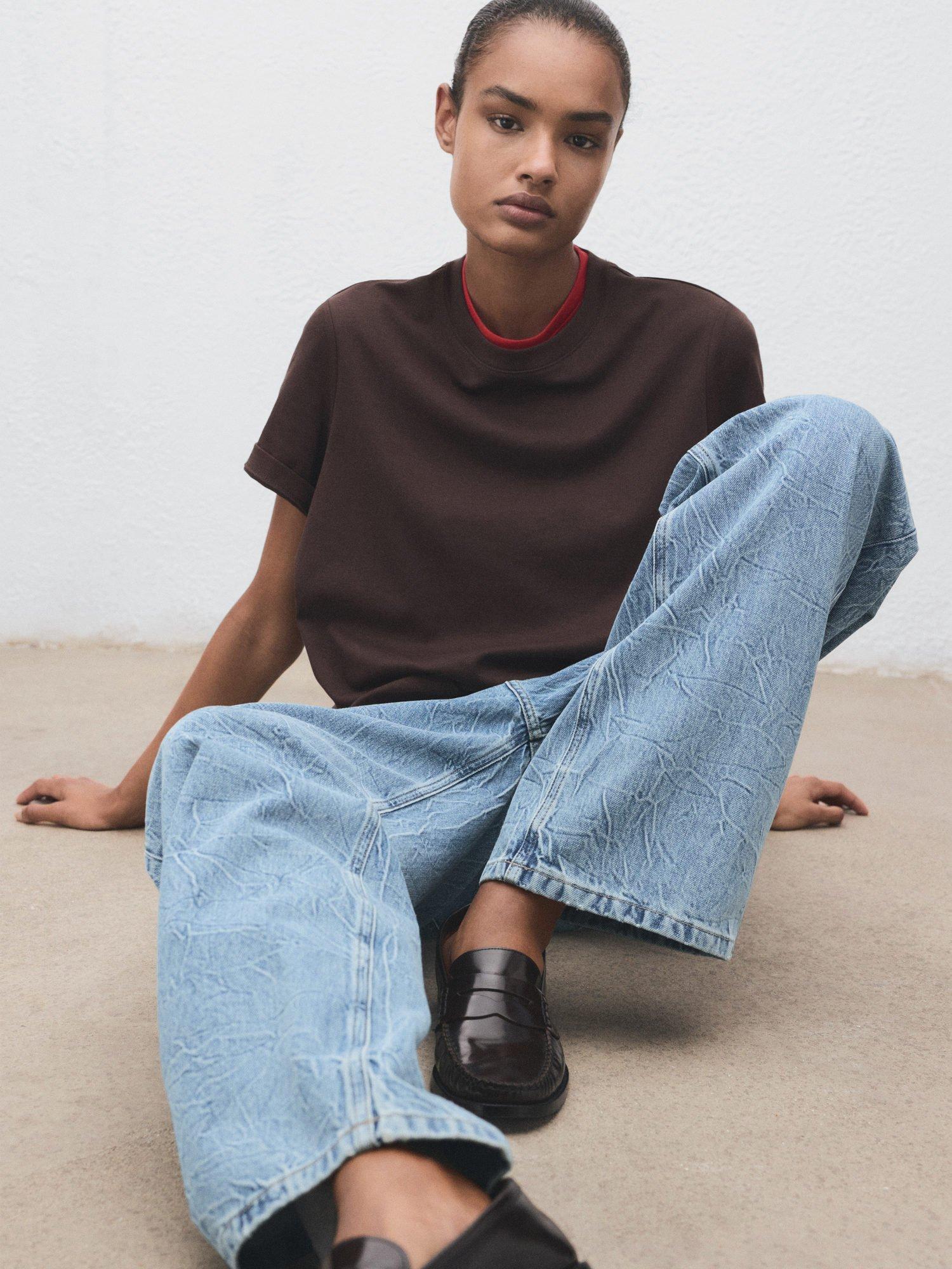 Product image 7 of 8, which shows Mango Davina Mid Rise Straight Jeans, Open Blue, 10