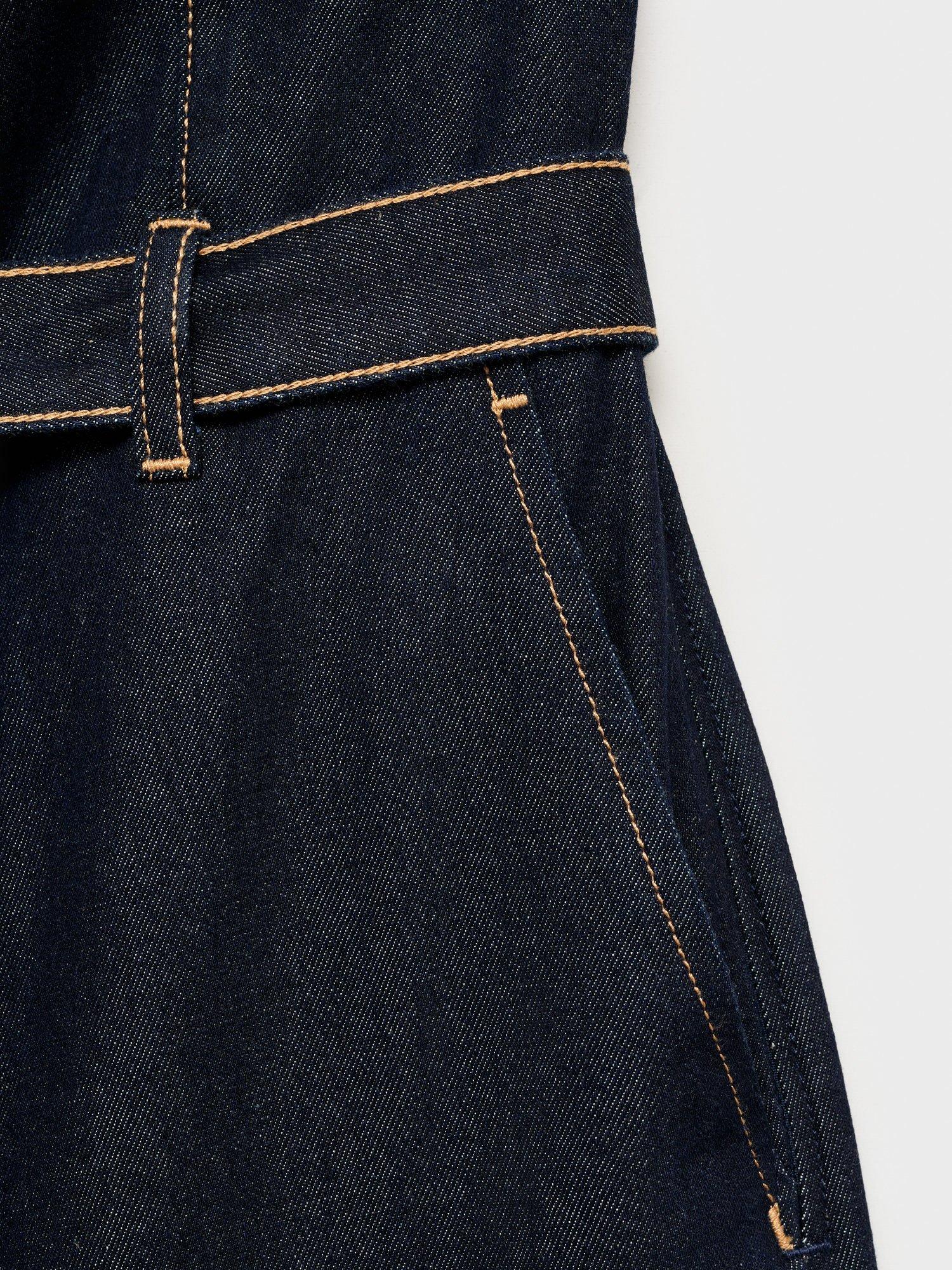 Product image 5 of 7, which shows Mango Cally Strapless Denim Jumpsuit, Dark Blue, L
