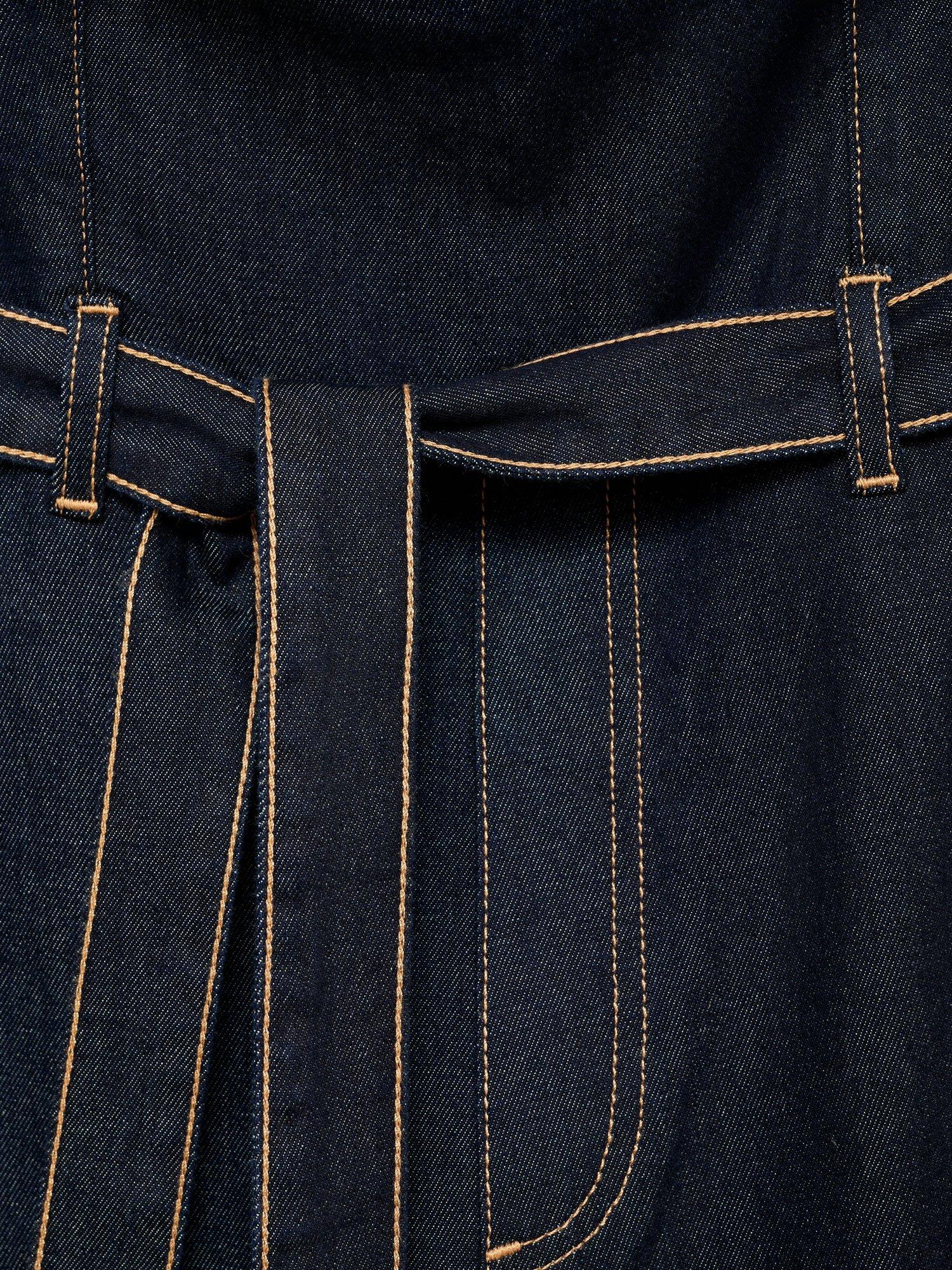 Product image 7 of 7, which shows Mango Cally Strapless Denim Jumpsuit, Dark Blue, L