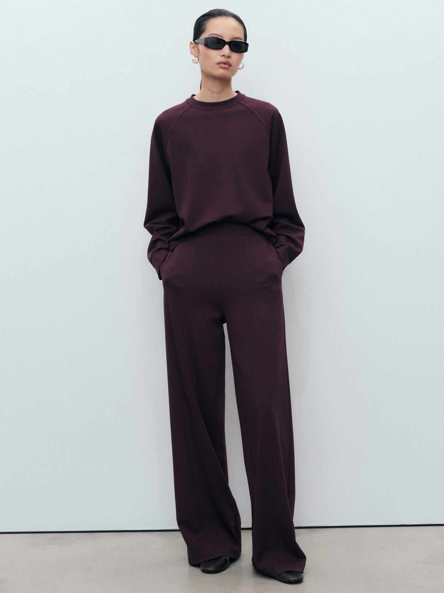 Product image 2 of 8, which shows Mango Florida Crew Neck Sweatshirt, Dark Red, M