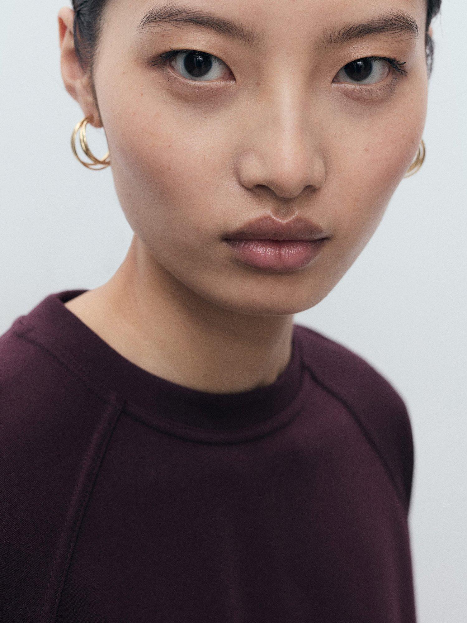 Product image 6 of 8, which shows Mango Florida Crew Neck Sweatshirt, Dark Red, M