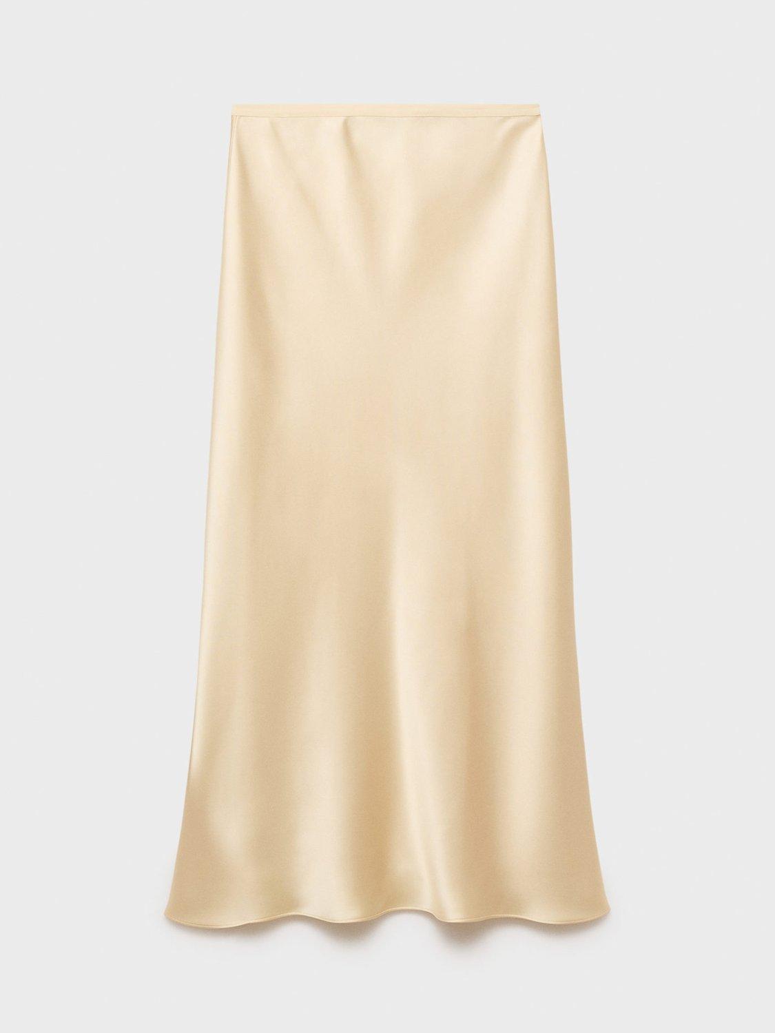 Product image 3 of 7, which shows Mango Mia Satin Midi Skirt, Yellow, L