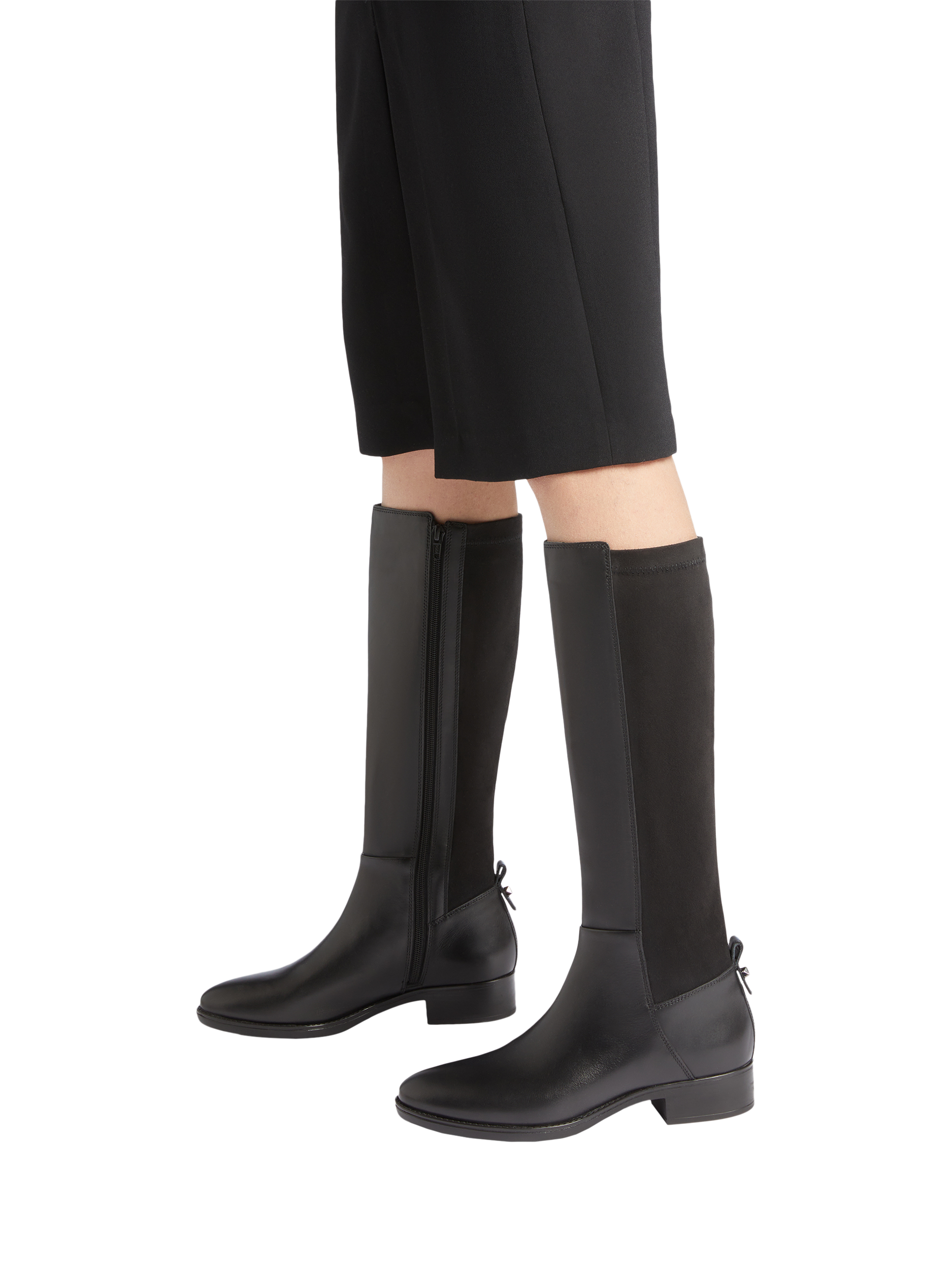 Product image 2 of 8, which shows Geox Felicity Leather Blend Calf Boots, Black, 2.5