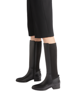 Geox Felicity Leather Blend Calf Boots, Black - view 2, Black