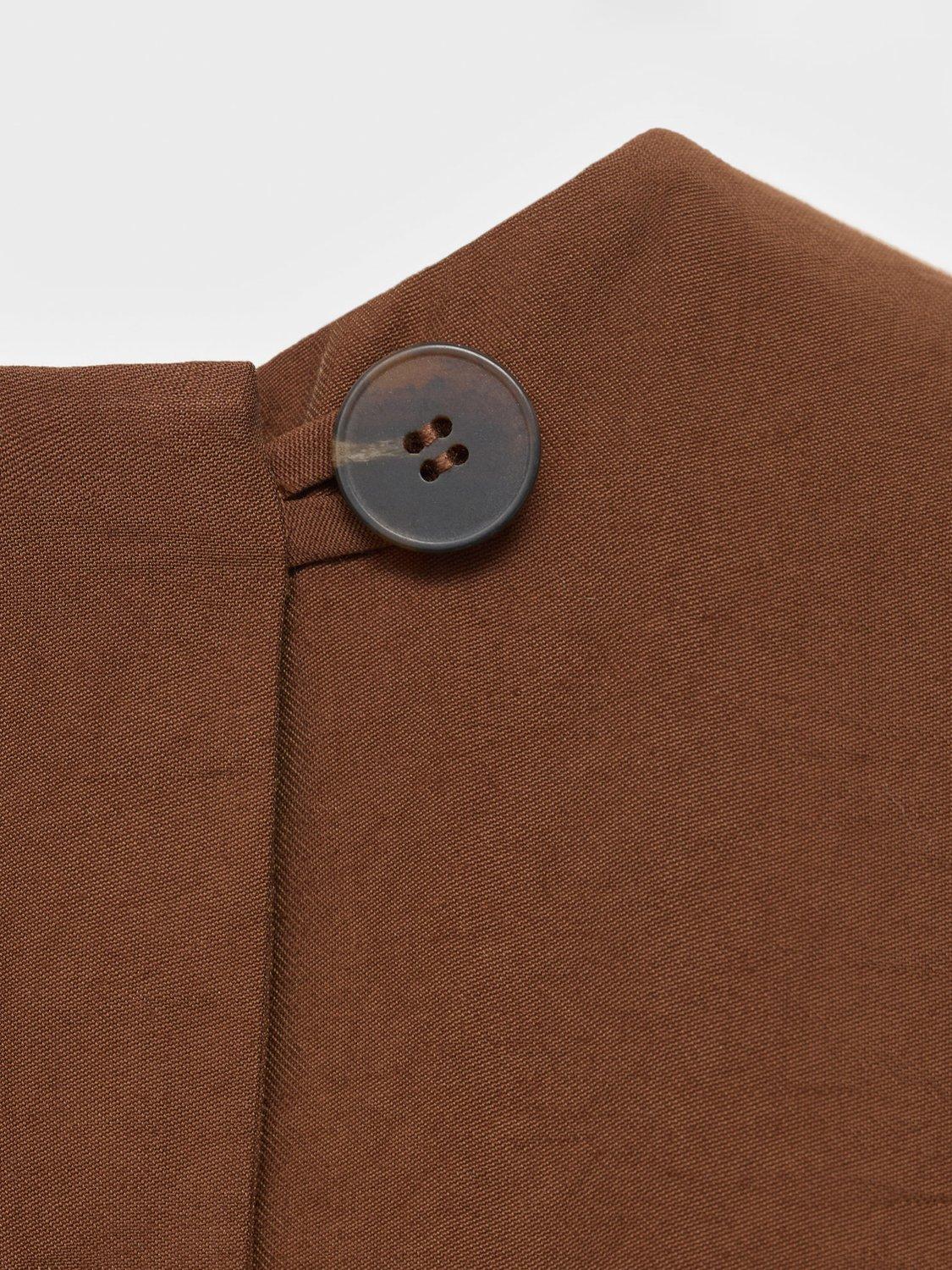 Product image 7 of 7, which shows Mango Adrian Sleeveless Crop Top, Brown, L