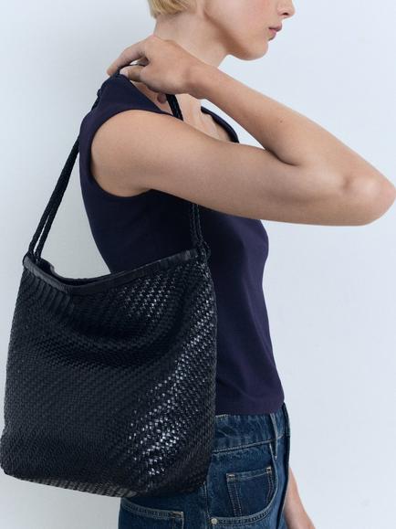 Mango Agnes Square Neck Top - view 2, Navy
