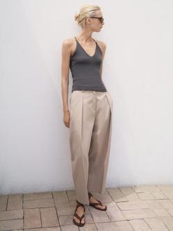 Mango Bali Strappy Top, Charcoal