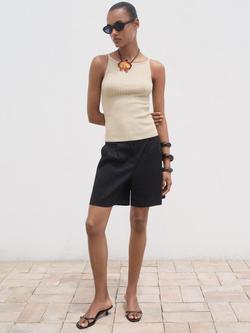 Mango Dosmil Rib Knit Top, Silver - view 2, Silver