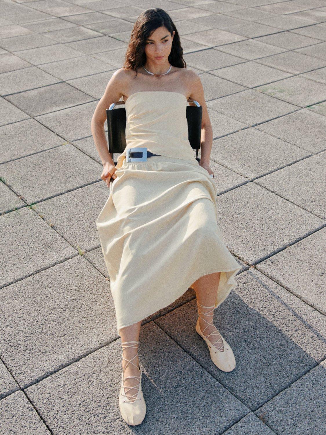 Product image 6 of 7, which shows Mango Fiona Bandeau Top, Yellow, L