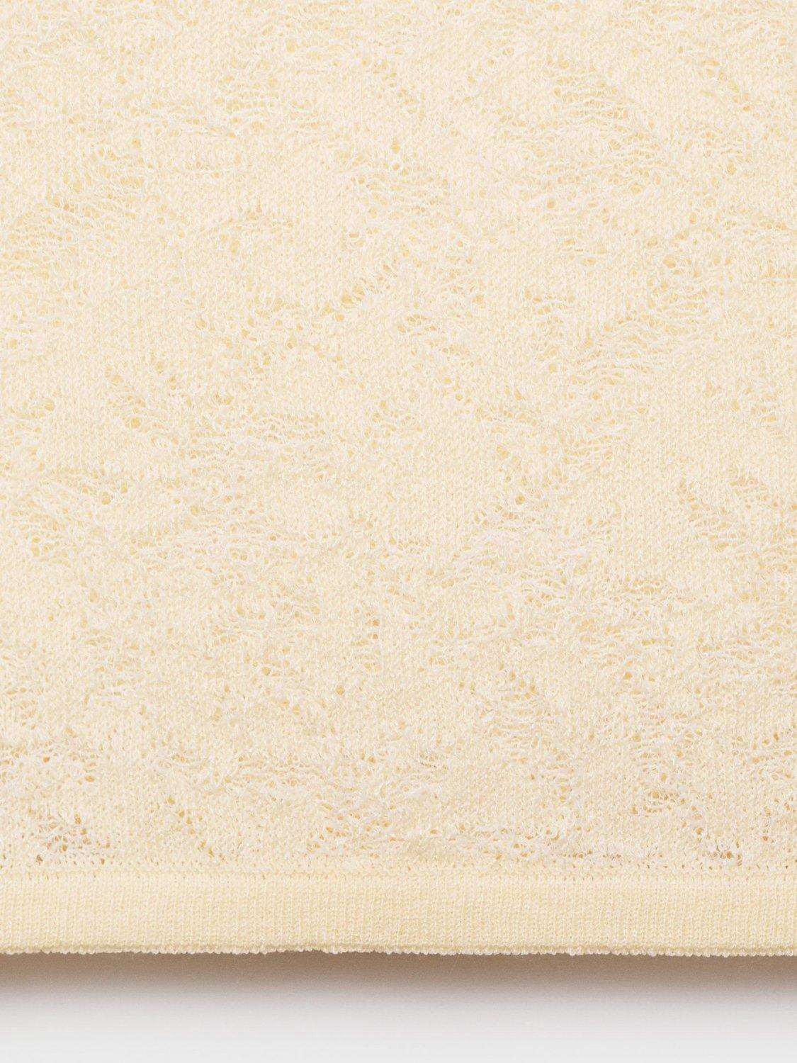 Product image 5 of 6, which shows Mango Floral Open Knit Top, Light Beige, S