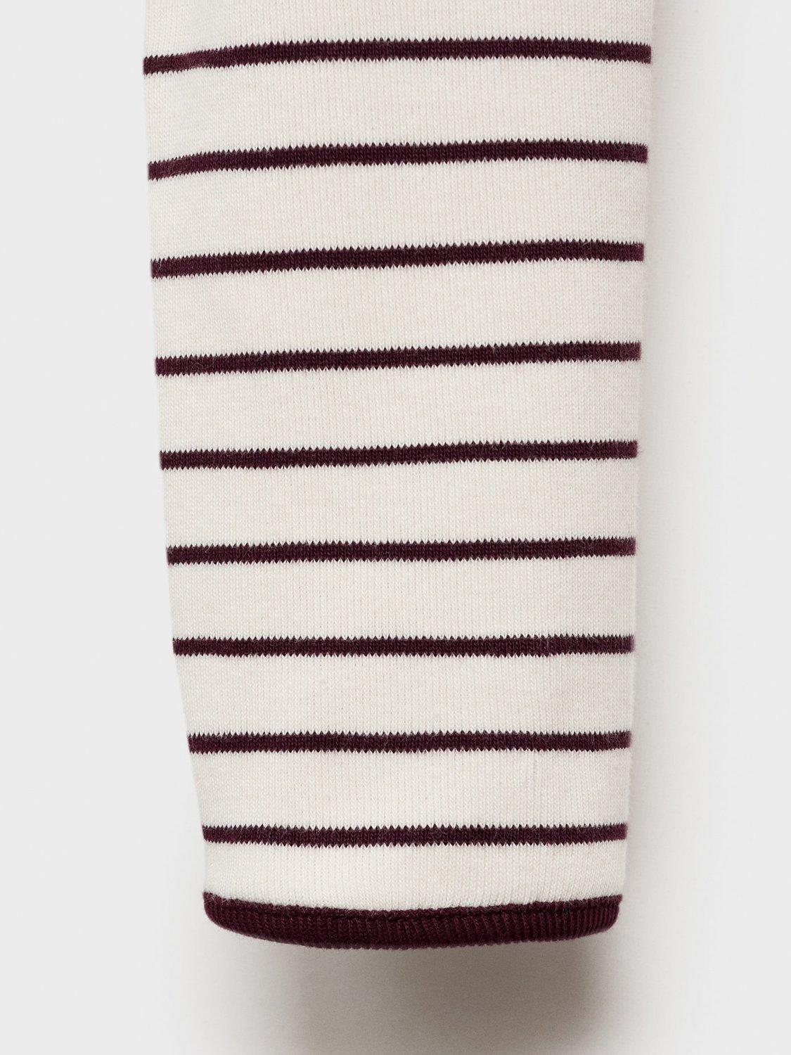Product image 7 of 7, which shows Mango Porta Stripe Colour Contrast Top, Dark Red, XS