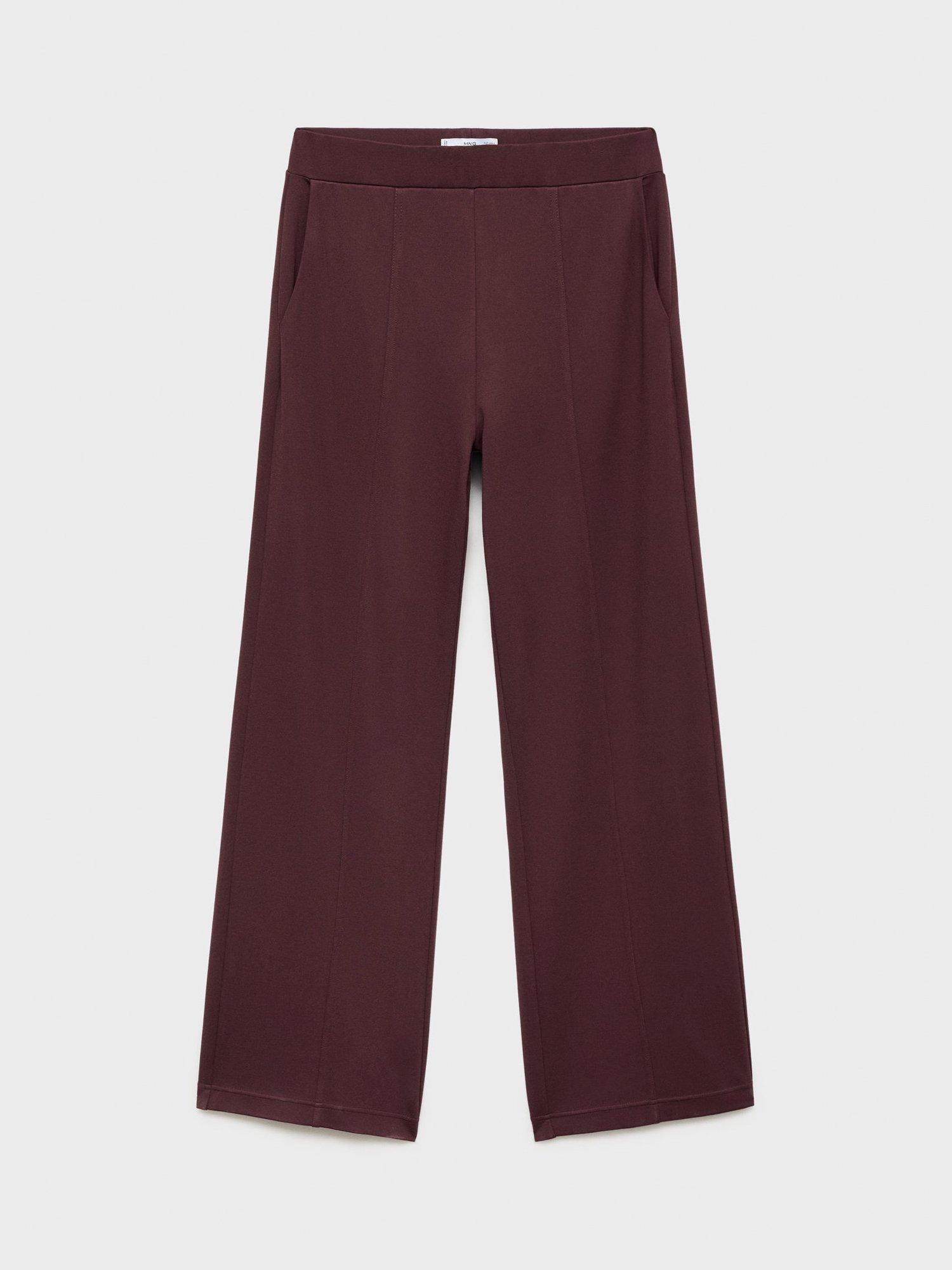 Product image 3 of 9, which shows Mango Florida Tailored Trousers, Dark Red, L