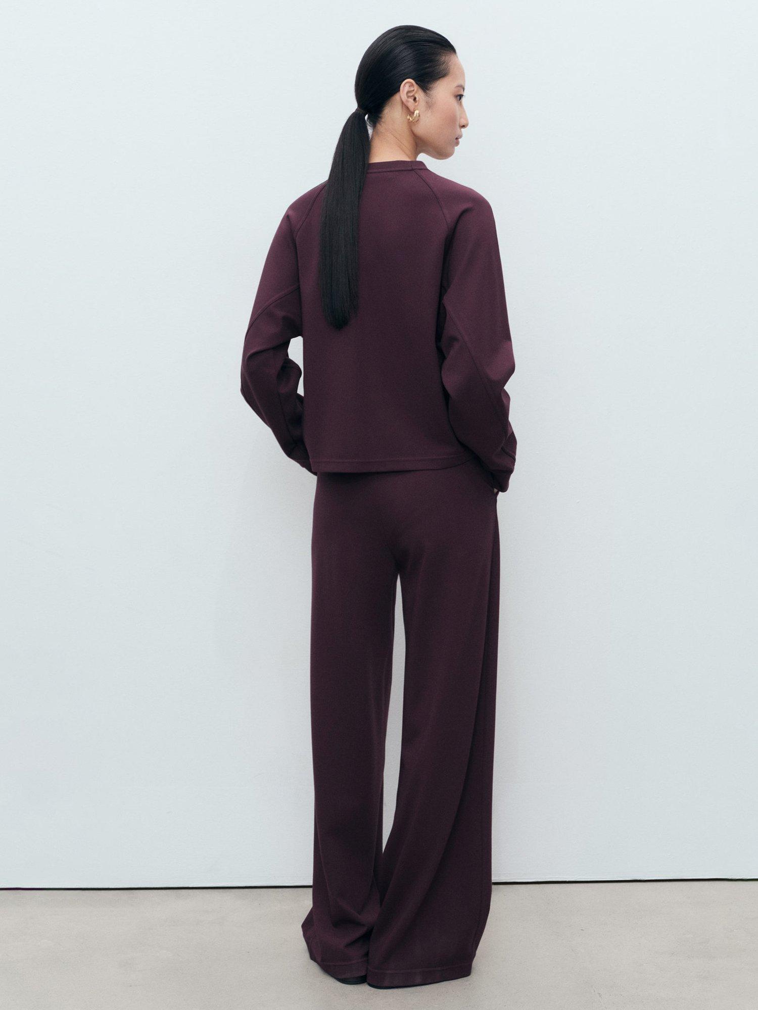 Product image 4 of 9, which shows Mango Florida Tailored Trousers, Dark Red, L