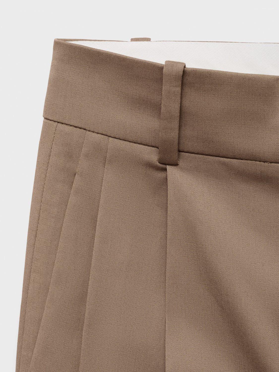 Product image 7 of 7, which shows Mango Mila Pleat Tailored Trousers, Light Beige, 10