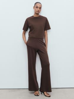 Mango Pico Tailored Trousers, Brown - view 2, Brown