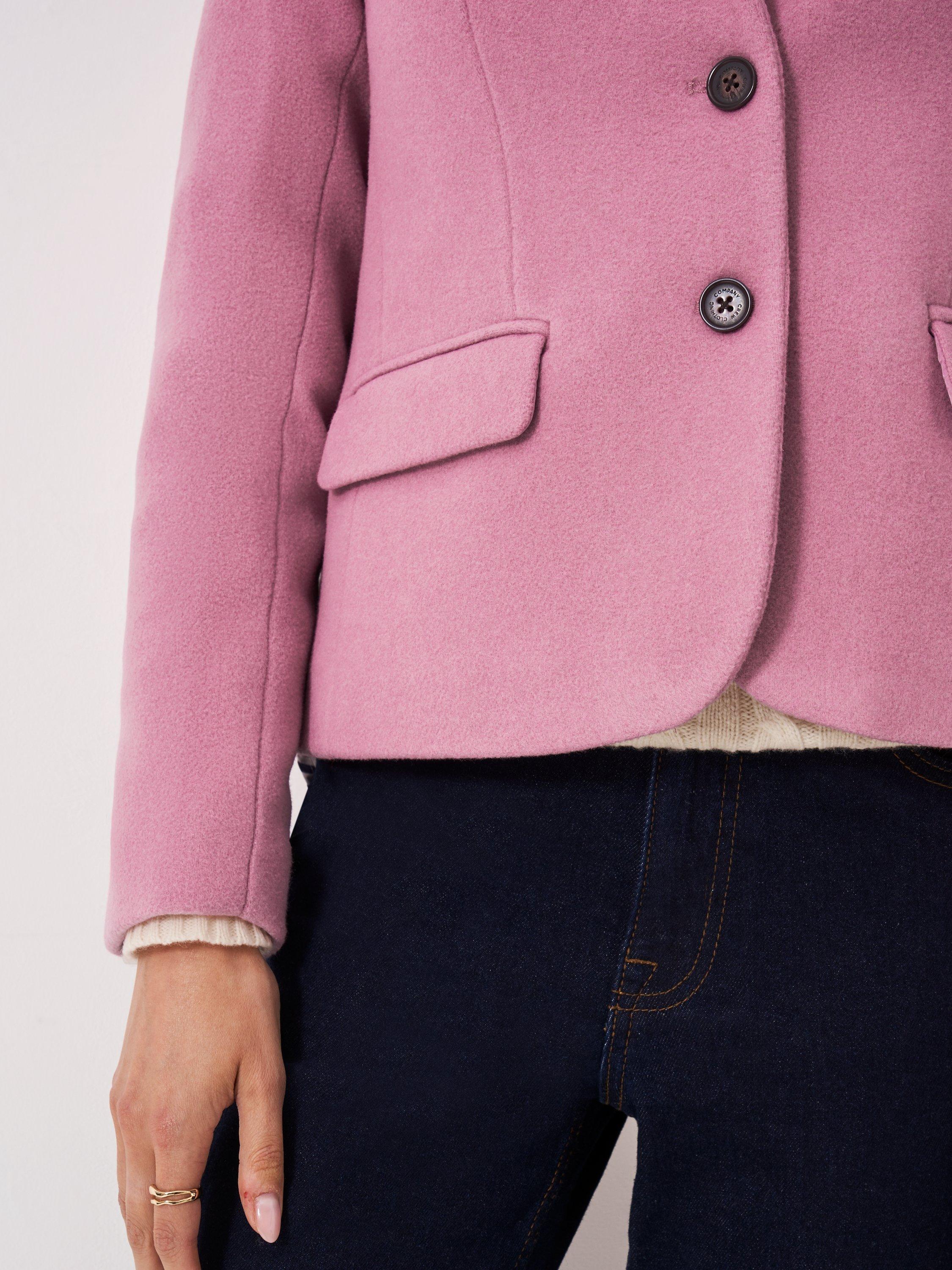 Product image 4 of 5, which shows Crew Clothing Single Breasted Jacket, Pastel Pink, 10