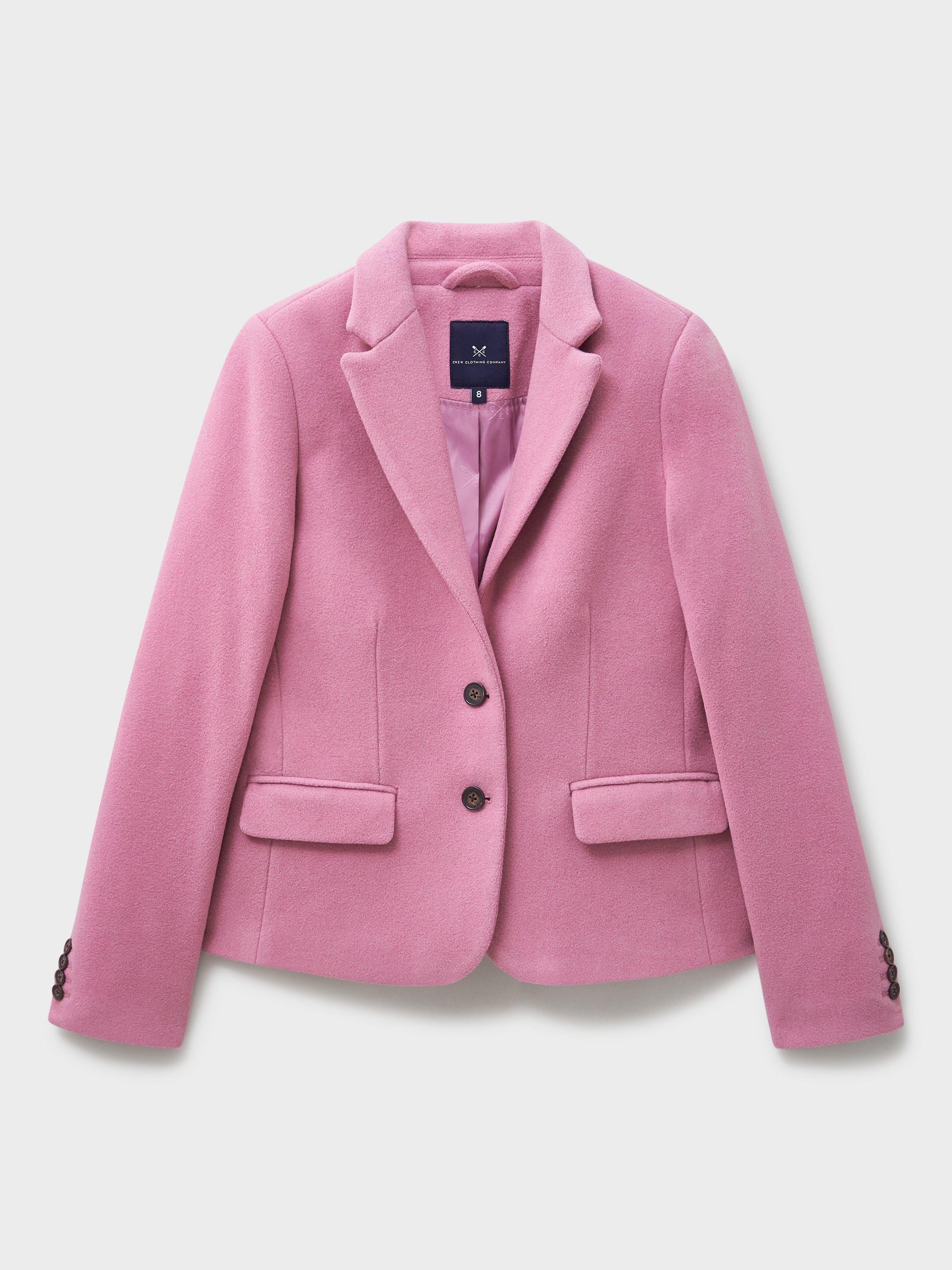 Product image 5 of 5, which shows Crew Clothing Single Breasted Jacket, Pastel Pink, 10