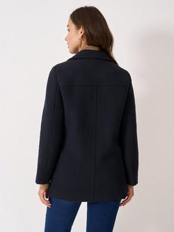 Crew Clothing Wool Blend Peacoat - view 2, Navy Blue