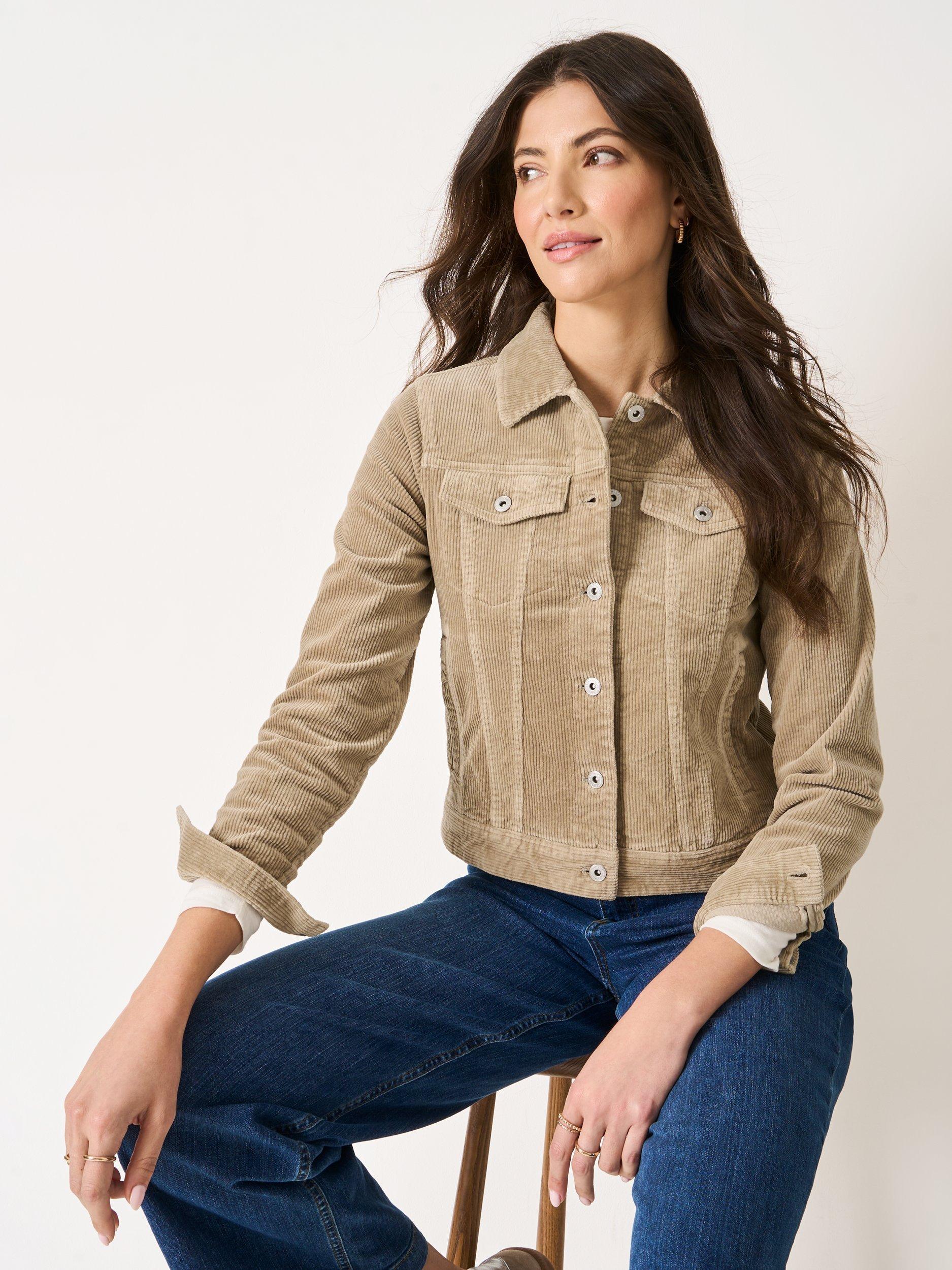 Product image 1 of 5, which shows Crew Clothing Corduroy Western Jacket, Beige, 10