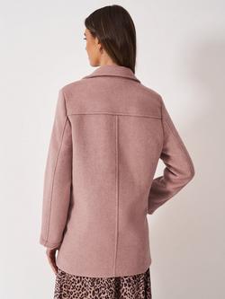 Crew Clothing Wool Blend Peacoat - view 2, Pastel Pink