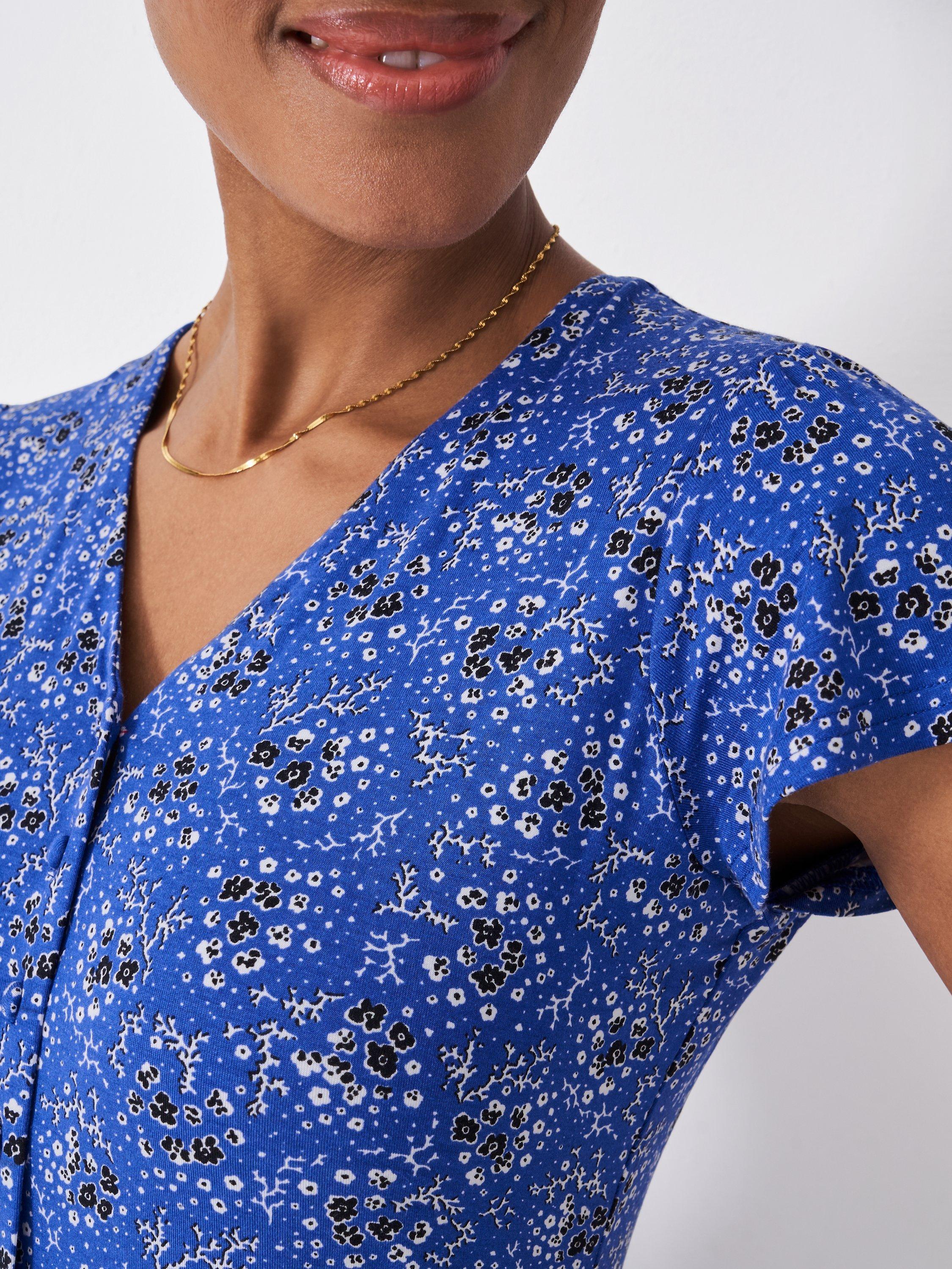 Product image 4 of 5, which shows Crew Clothing Alyssia Ditsy Floral Shirt Dress, Multi Blue, 10