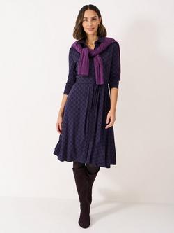 Crew Clothing Emma Geometric Shirt Dress, Airforce Blue, Airforce Blue