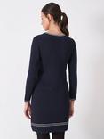 Crew Clothing Adrianna Knitted Shift Dress, Navy Blue