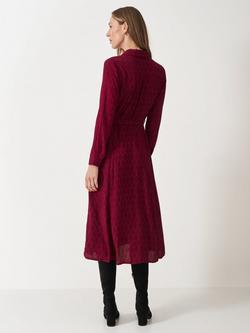 Crew Clothing Sienna Geometric Shirt Dress, Berry Red - view 2, Berry Red