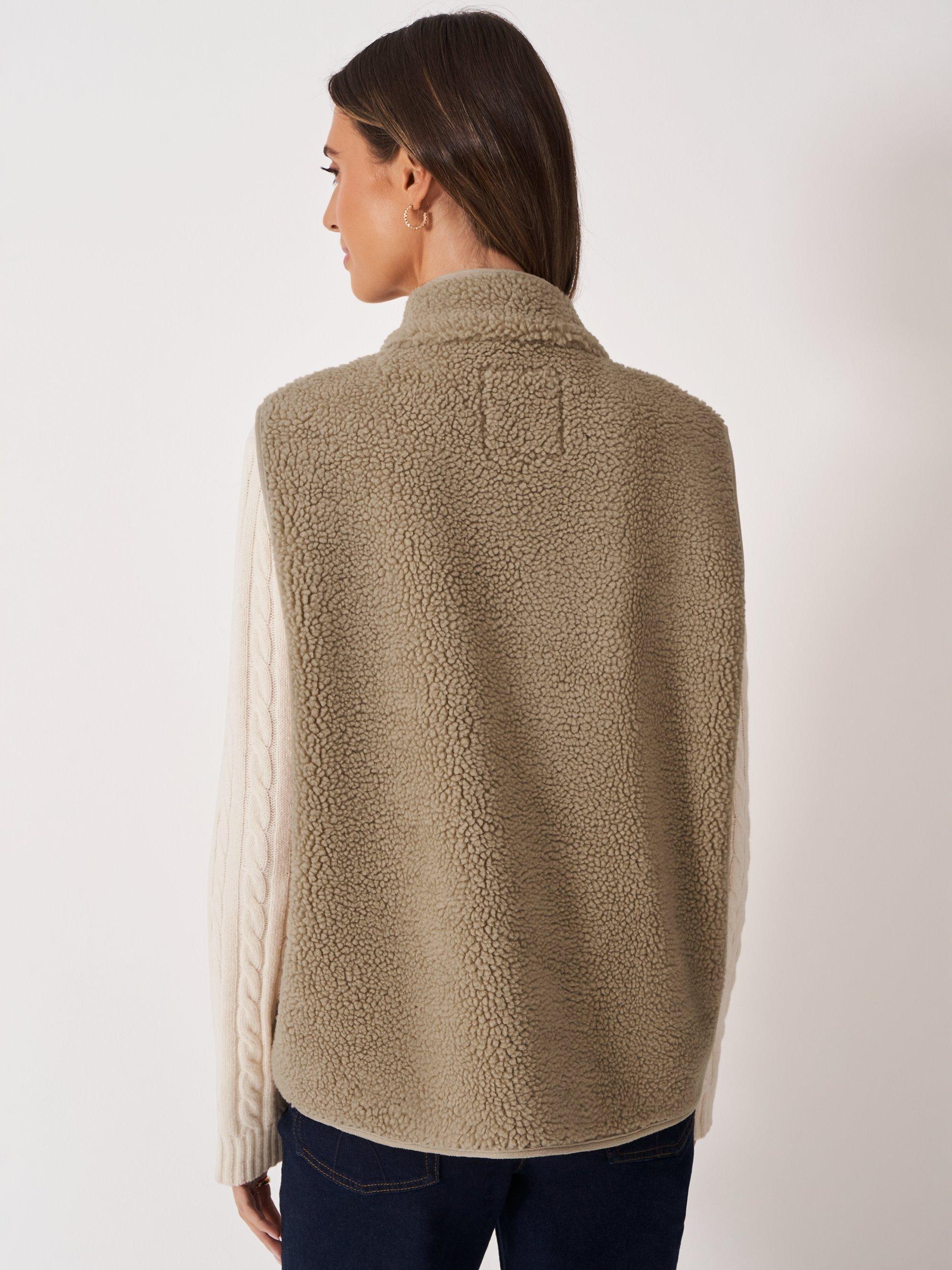 Product image 2 of 5, which shows Crew Clothing Borg Gilet, Beige, 10