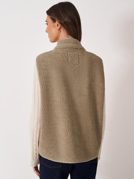 Crew Clothing Borg Gilet - view 2, Beige