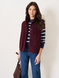 Crew Clothing Borg Gilet, Berry Red